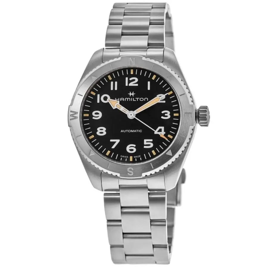 Hamilton Khaki Field Expedition Auto 41 mm Black Men`s Watch H70315130 - Face: Black, Dial: Black, Band: Silver