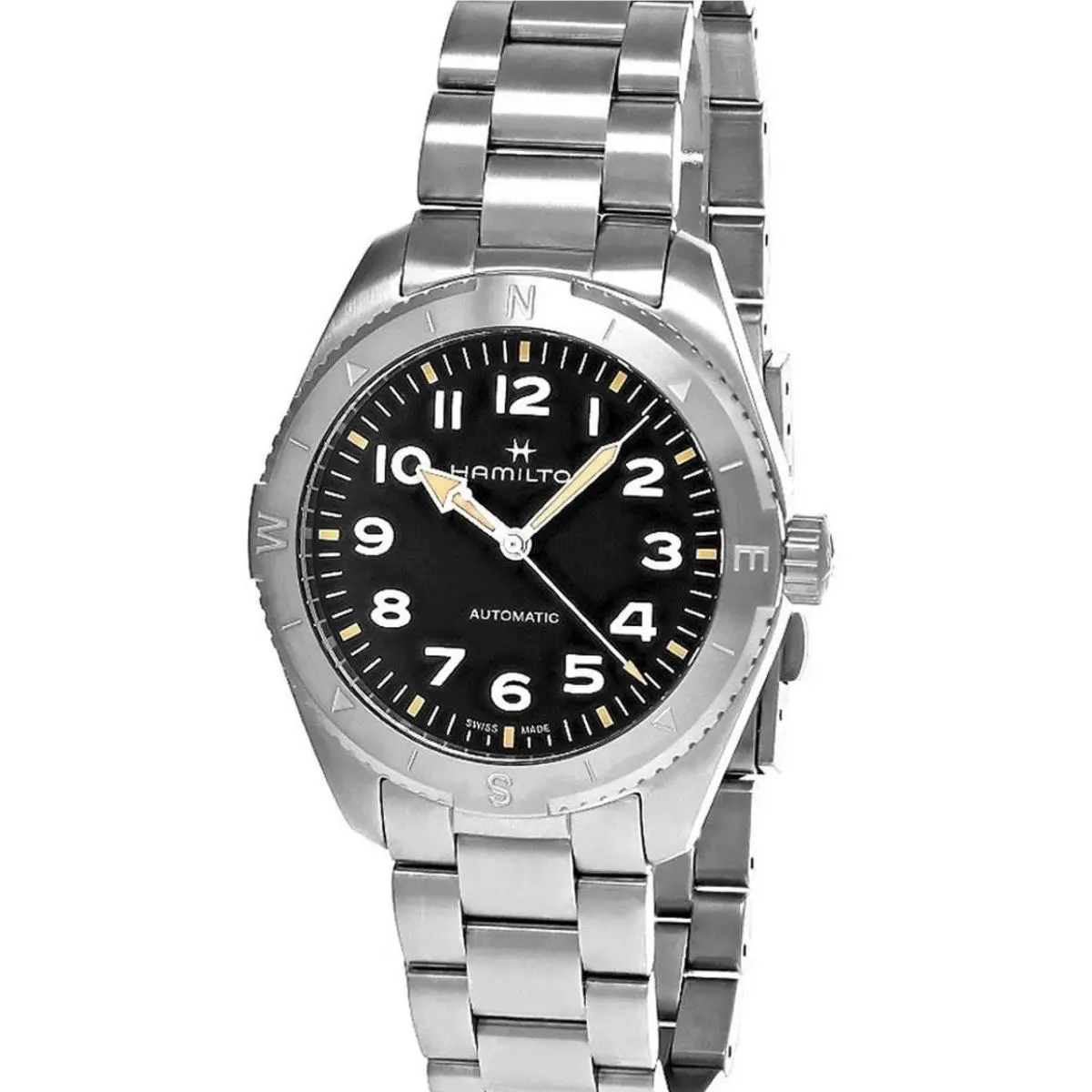 Hamilton Khaki Field Expedition Auto 41mm Black Dial Men`s Watch H70315130 - Dial: Black, Band: Gray, Silver, Bezel: Gray, Silver