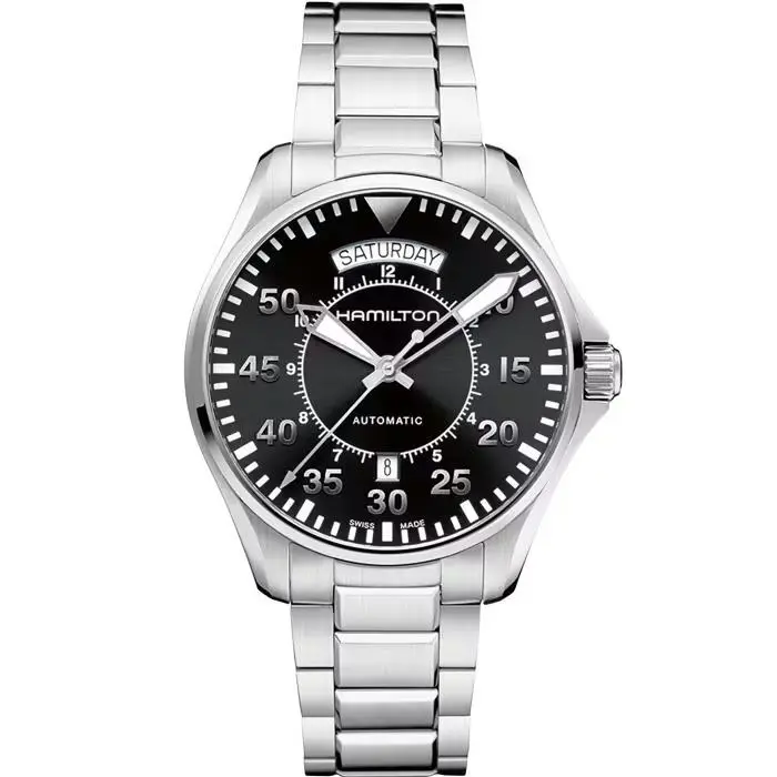 Hamilton Khaki Aviation Pilot Day Date Auto 42mm Black Dial Watch H64615135