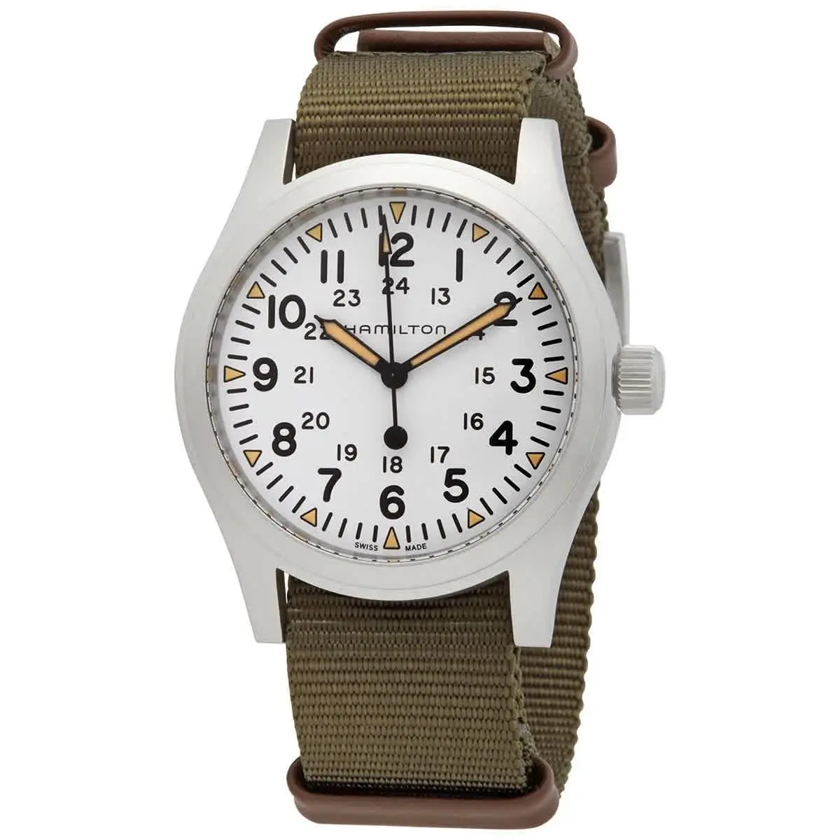 Khaki Field Hand Wind Men`s Watch H69529913 by Hamilton