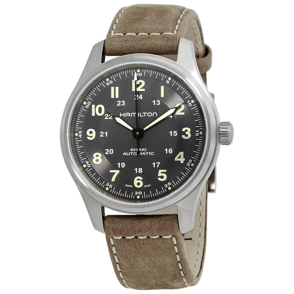 Khaki Field Automatic Black Dial Men`s Watch H70545550 by Hamilton