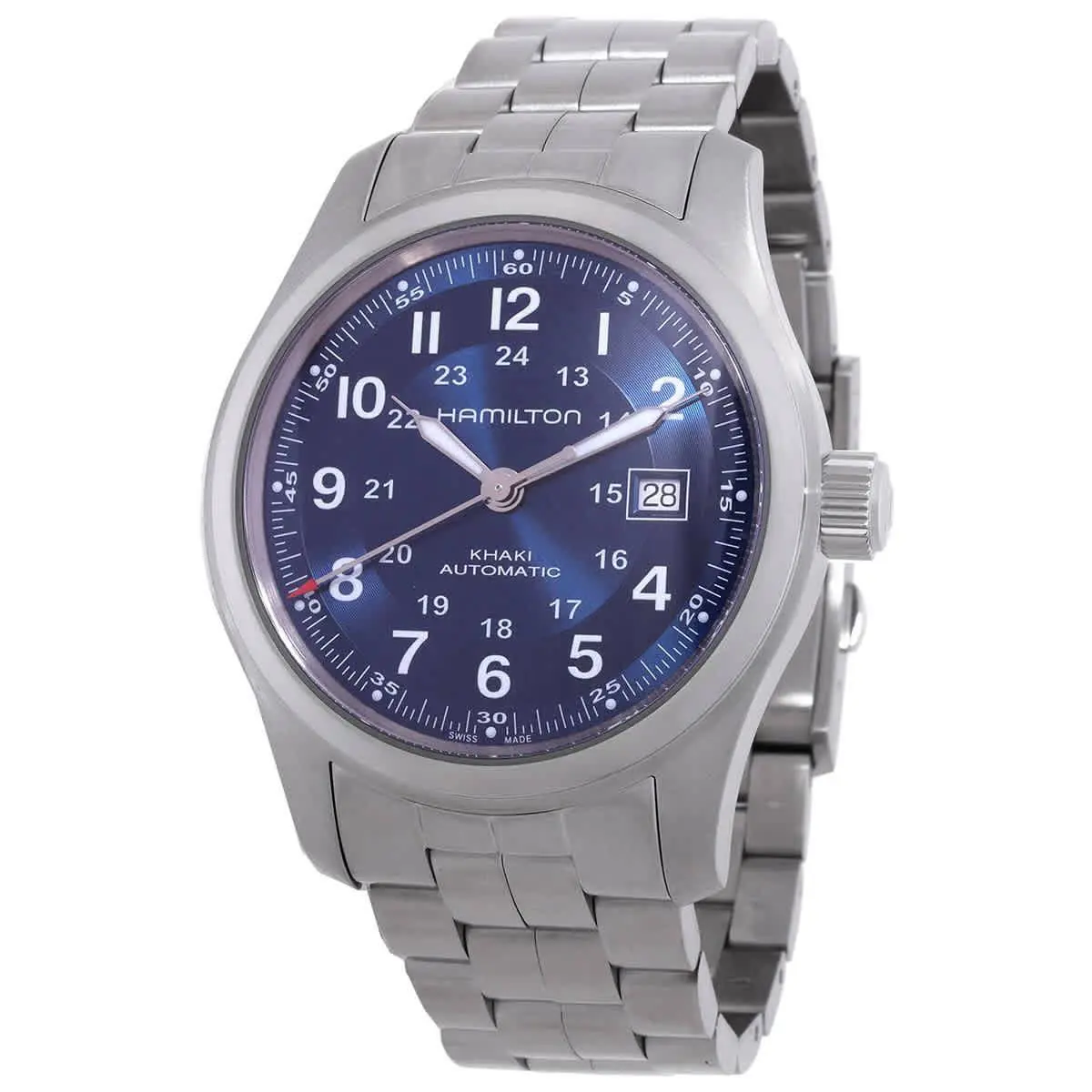 Hamilton Khaki Field Auto 42mm Blue Dial Stainless Steel Watch H70605140 - Dial: Blue, Band: Silver
