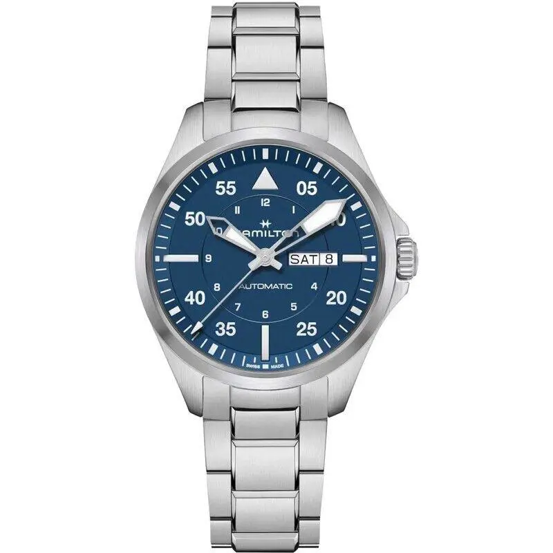Hamilton Khaki Aviation 42mm Pilot Day Date Blue Dial Men`s Watch H64635140