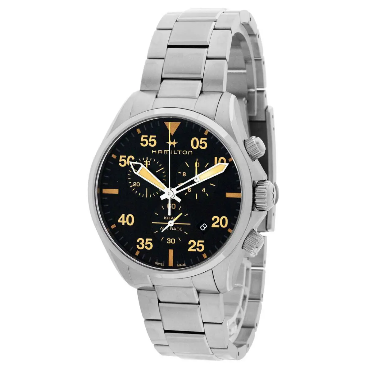 Hamilton Khaki Pilot 44mm Black Dial Chronograph Men`s Watch H76722131