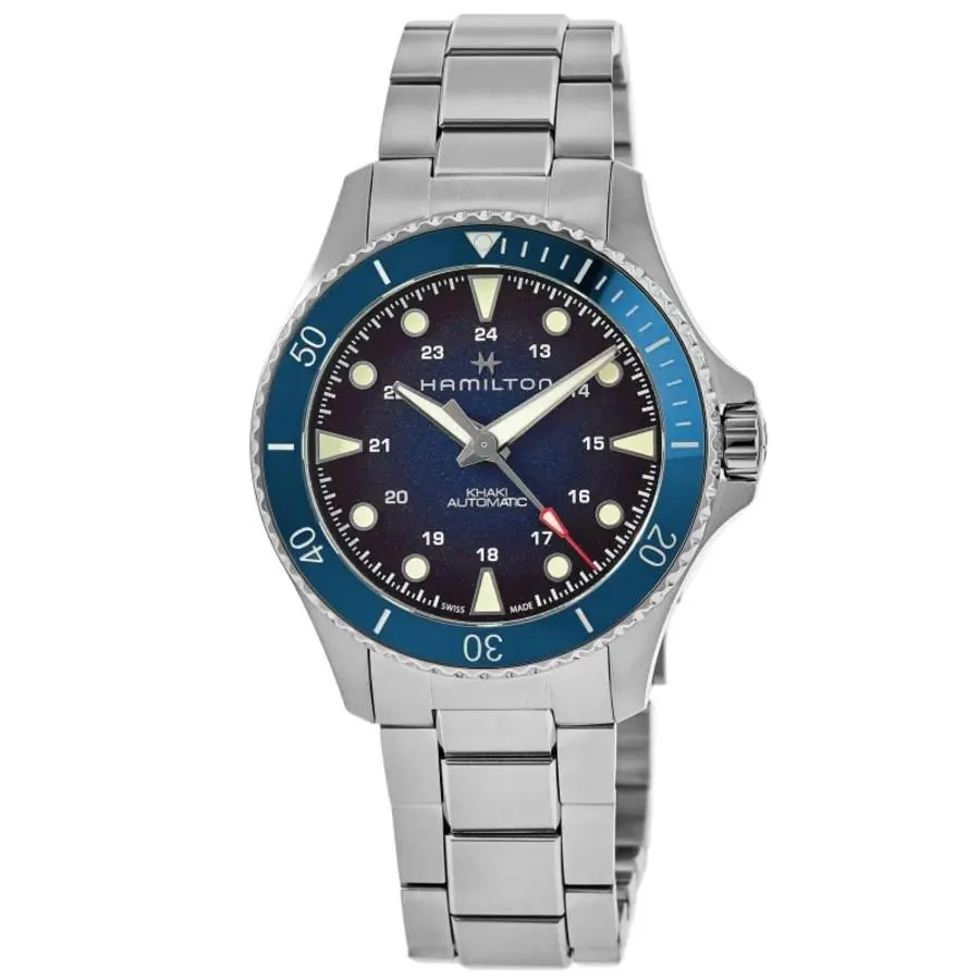 Hamilton Khaki Navy Scuba Auto Blue Dial Steel Men`s Watch H82505140 - Face: Blue, Dial: Blue, Band: Silver