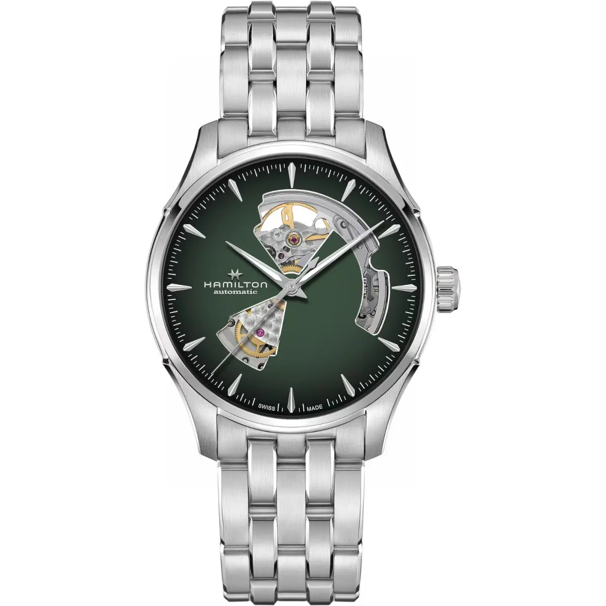 Hamilton Jazzmaster Open Heart Exhibition Auto 40MM Green Burgundy H32675160