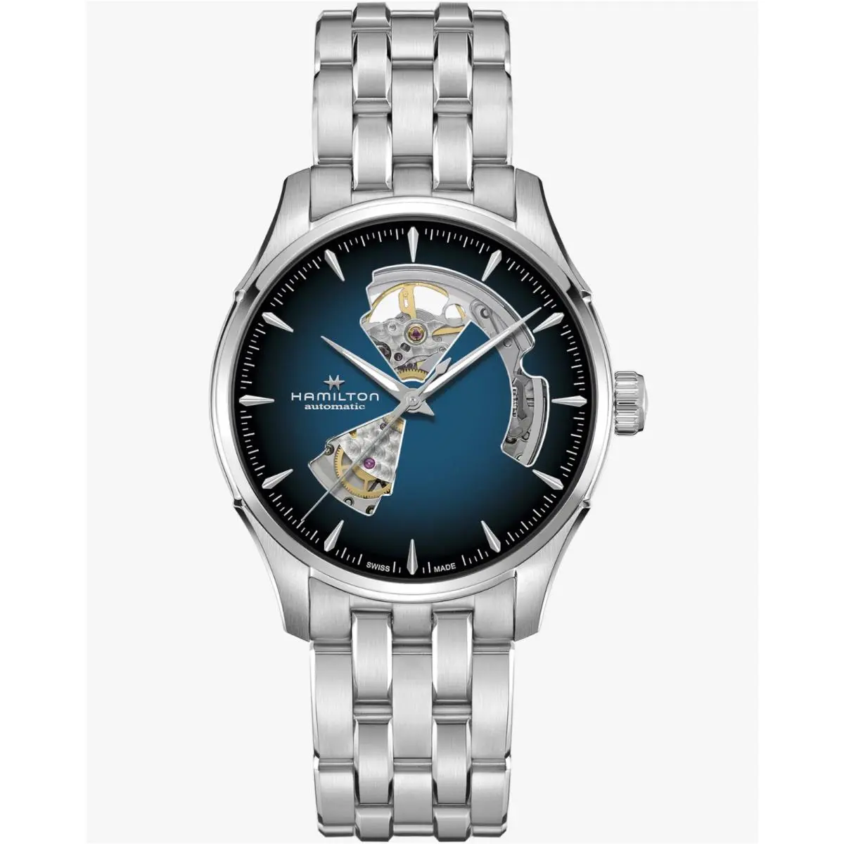 Hamilton H32675140 Jazzmaster Open Heart Auto 40 mm Steel Blue Dial Men`s Watch