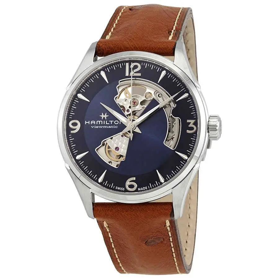 Hamilton Jazzmaster Open Heart Blue Dial Leather Strap Men`s Watch H32705041
