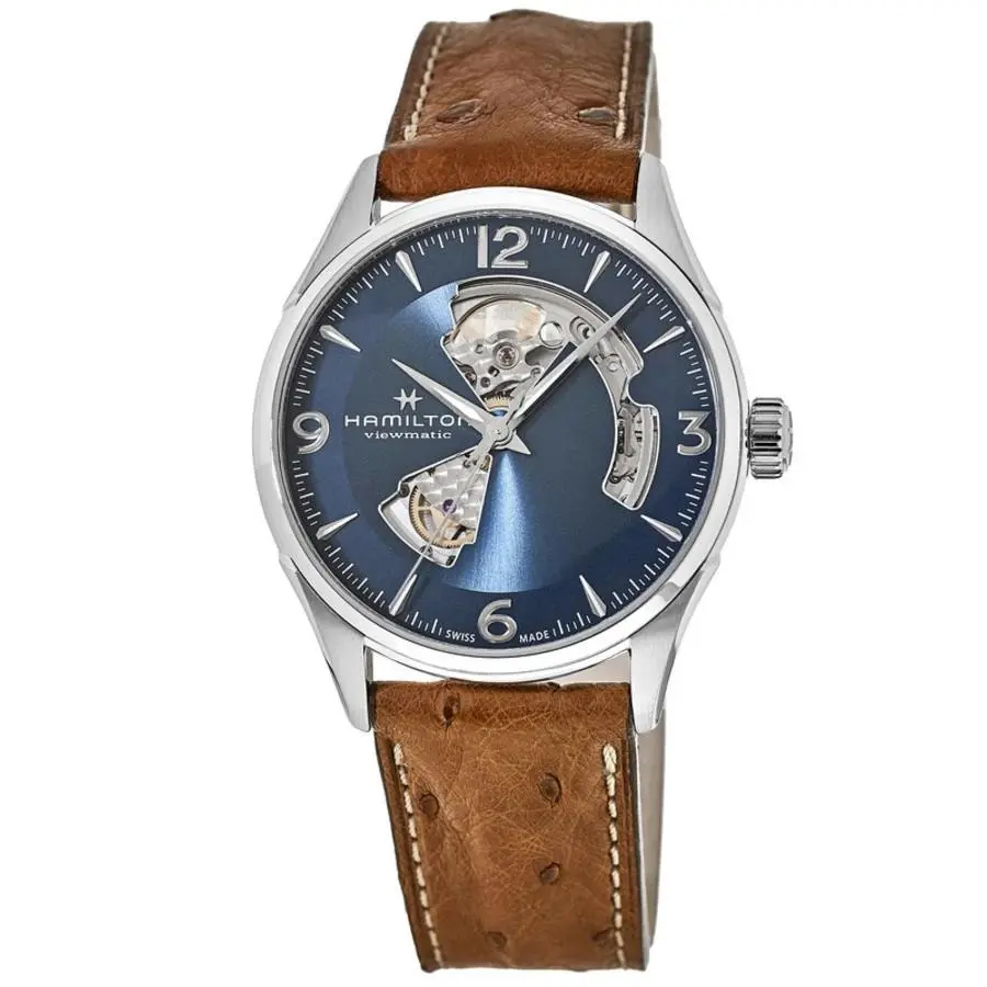 Hamilton Jazzmaster Open Heart Blue Dial Leather Strap Men`s Watch H32705041