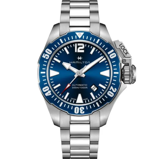 Hamilton H77705145 Khaki Navy Frogman Auto Blue Dial Men`s Watch