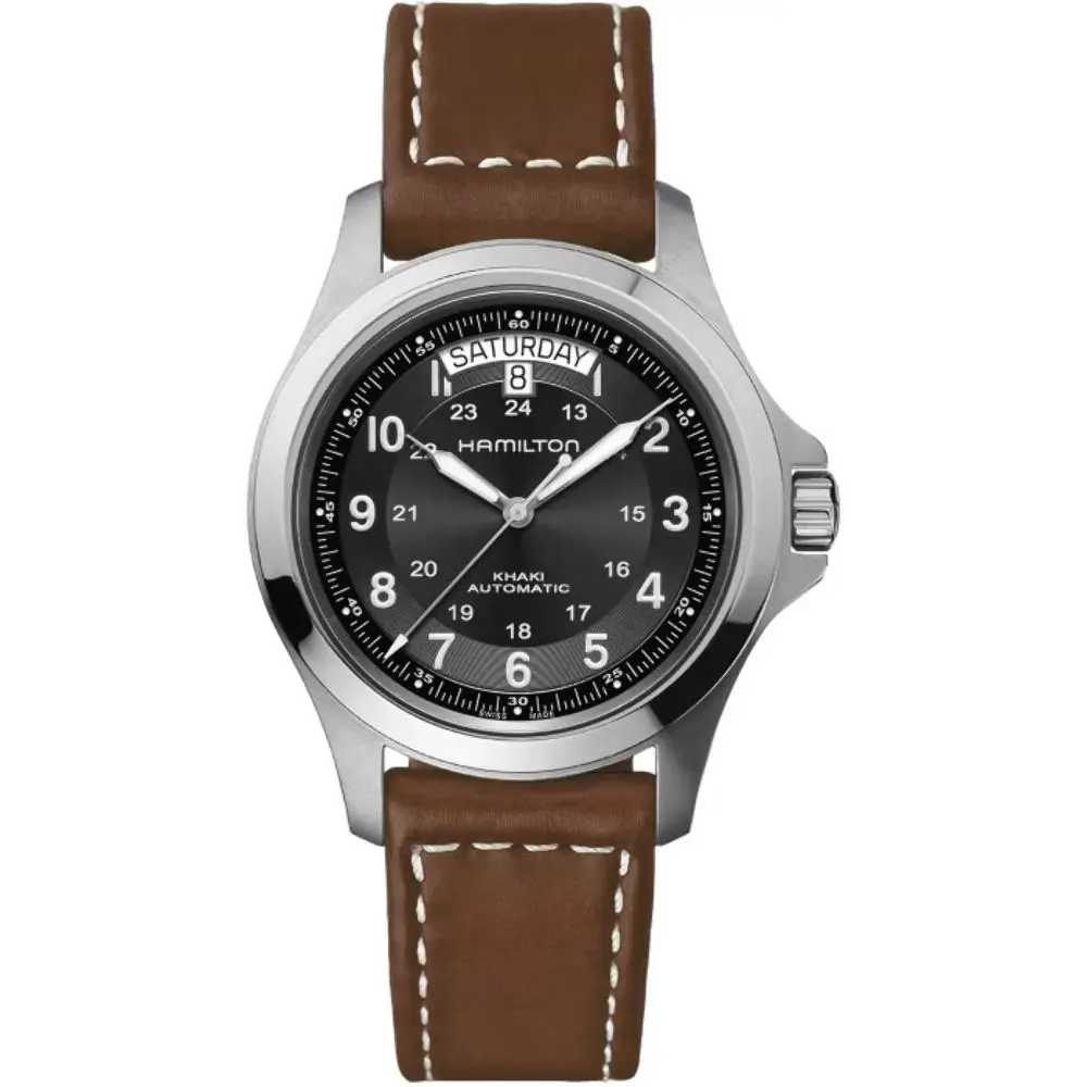 Hamilton King Auto Black / Leather Black Dial Wristwatch H64455533