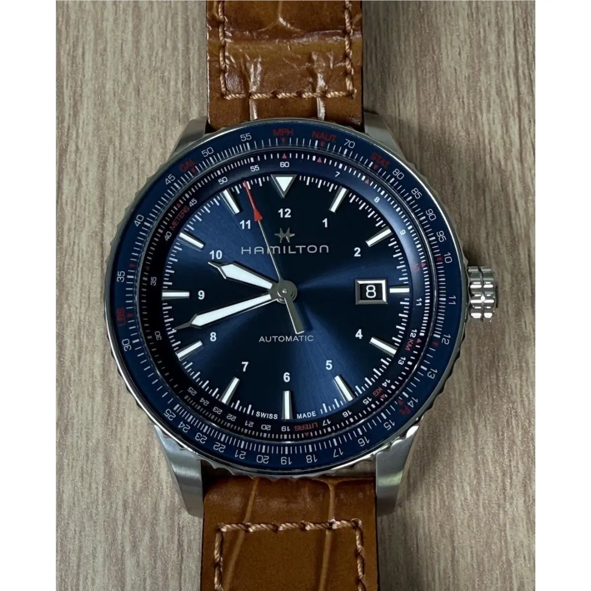 Hamilton Khaki Aviation Converter Auto Blue Dial H76645540 42mm w/ Box Card