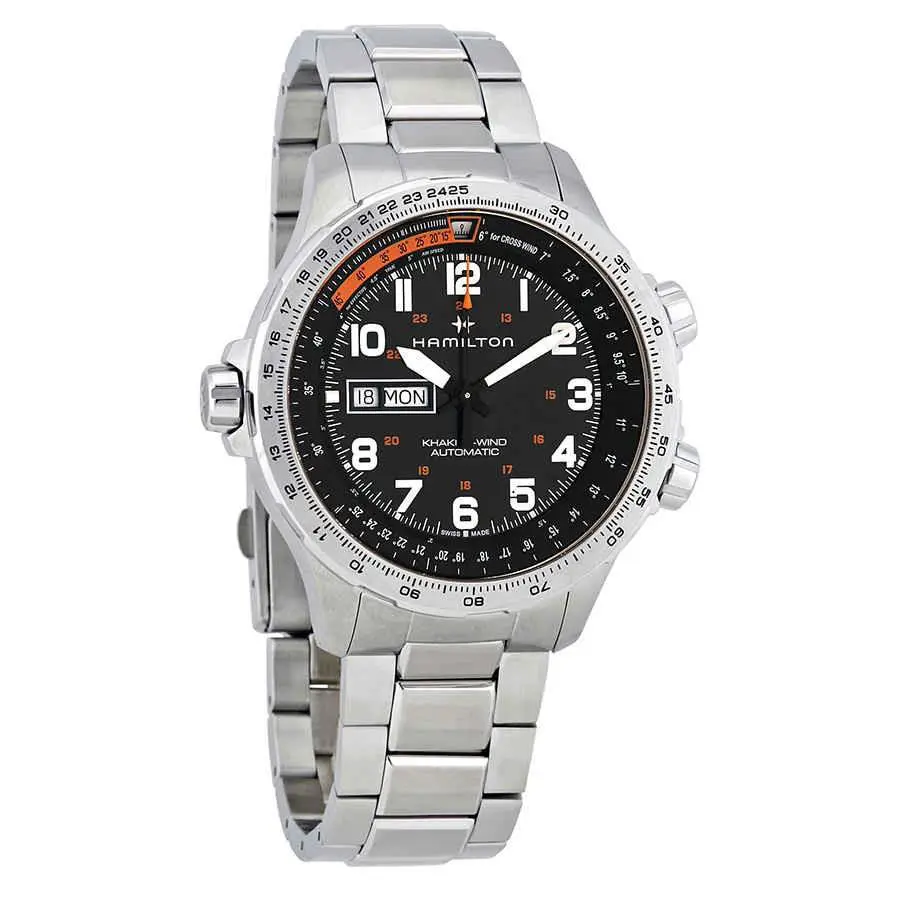 Hamilton Khaki Aviation X Wind Black Dial S-steel Men`s Watch H77755133
