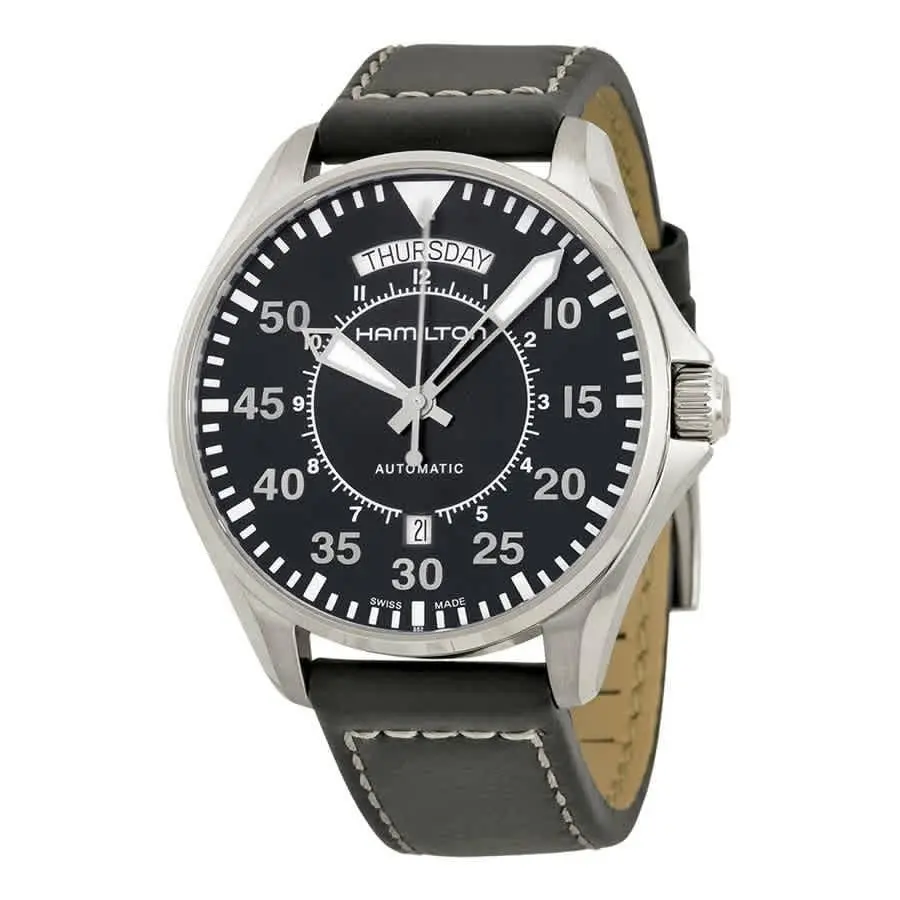 Khaki Pilot Automatic Black Dial Men`s Watch H64615735 by Hamilton