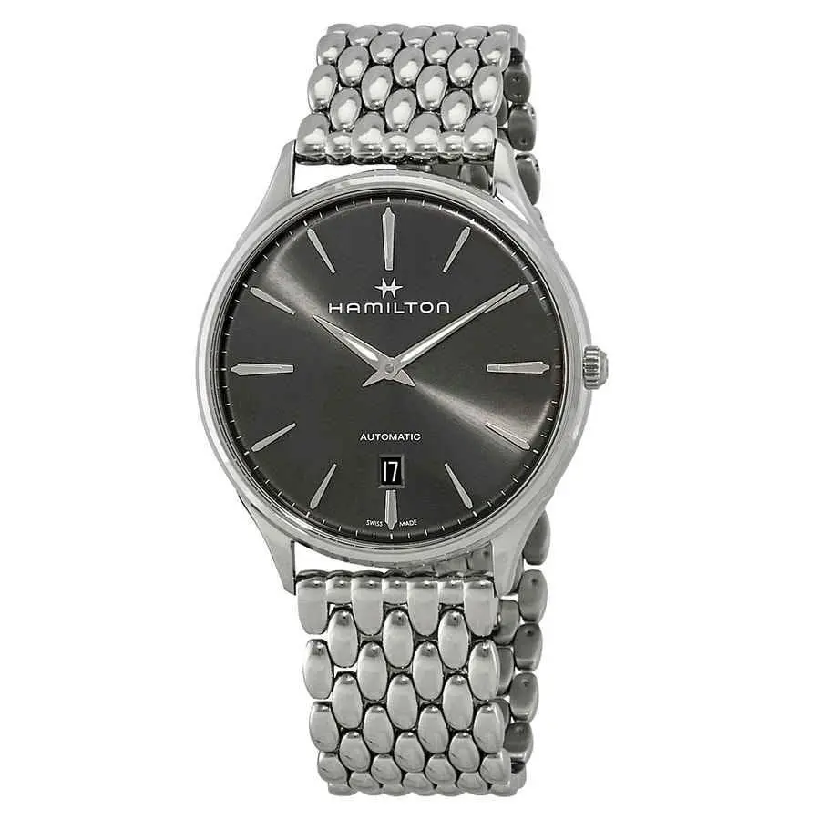 Jazzmaster Thinline Automatic Men`s Watch Anthracite Dial Stainless by Hamilton
