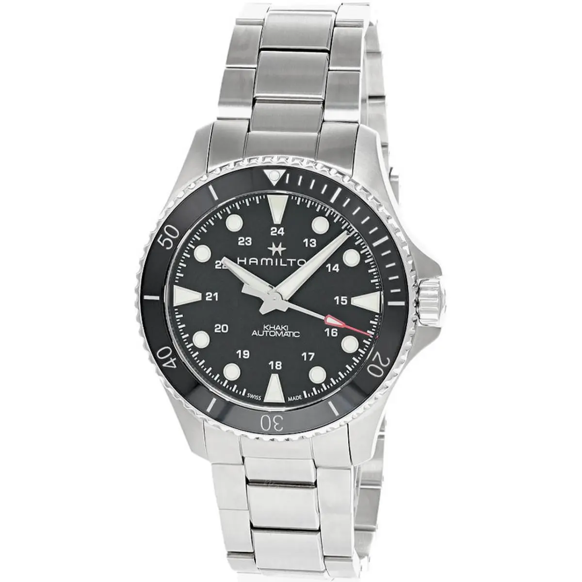 Hamilton Khaki Navy Scuba Auto SS 43MM Blk Dial Men`s Watch H82515130