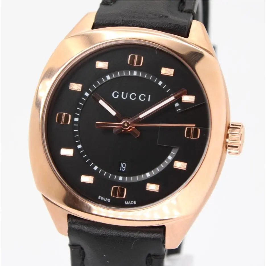 Gucci GG2570 YA142407 Black Dial Rose Gold-tone Women`s Watch 37mm