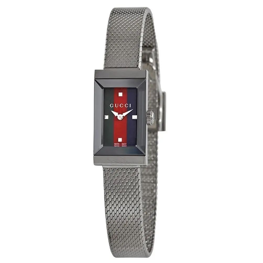 Women`s G-frame Bracelet Watch 25mm Green/red/blue Dial YA147510 by Gucci