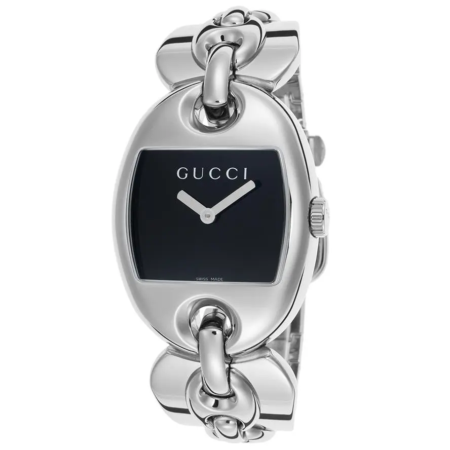 Womens Black Dial Stainless Steel Bracelet Watch YA121313 by Gucci