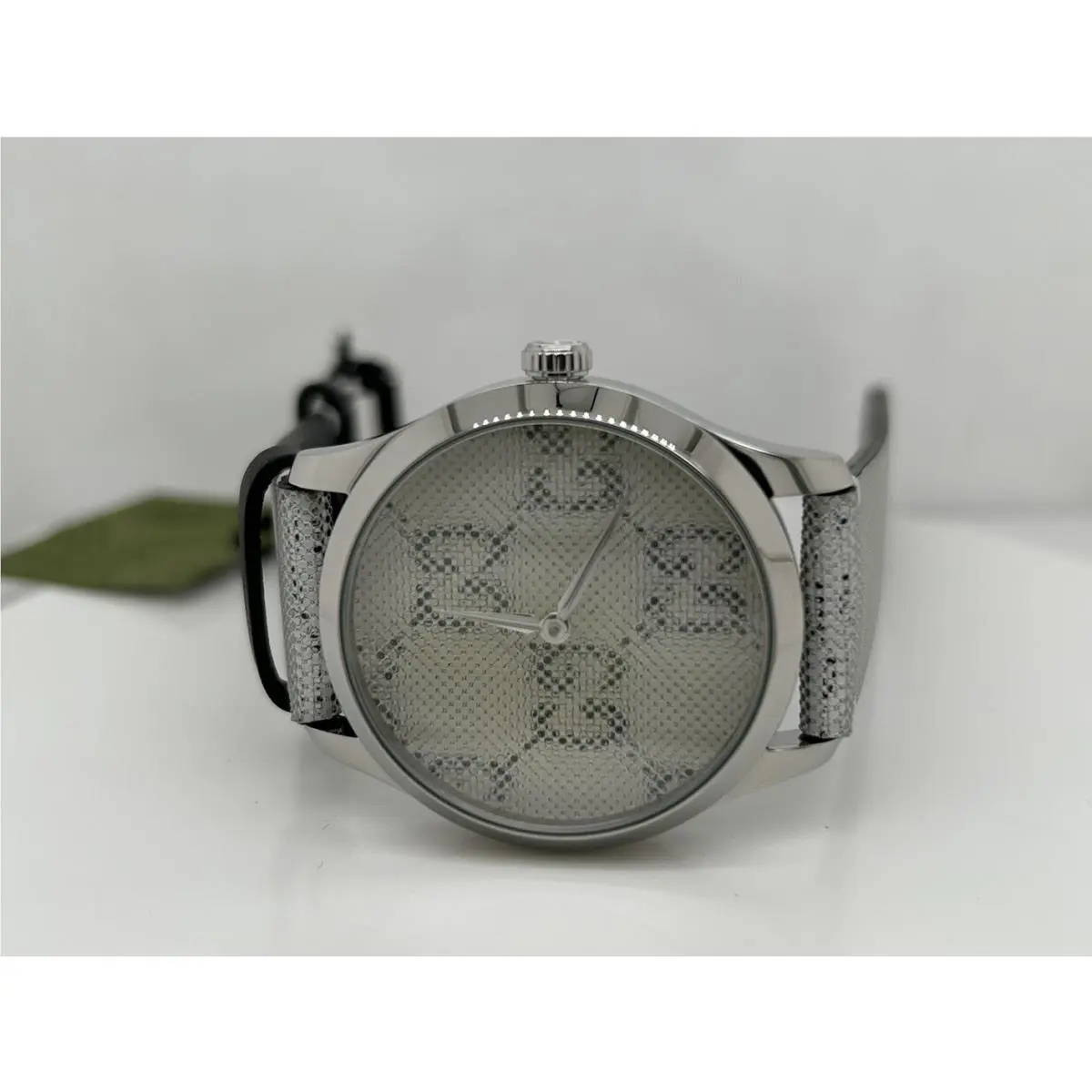 Gucci G-timeless Floating GG Quartz Steel Gray Rubber 38mm Watch
