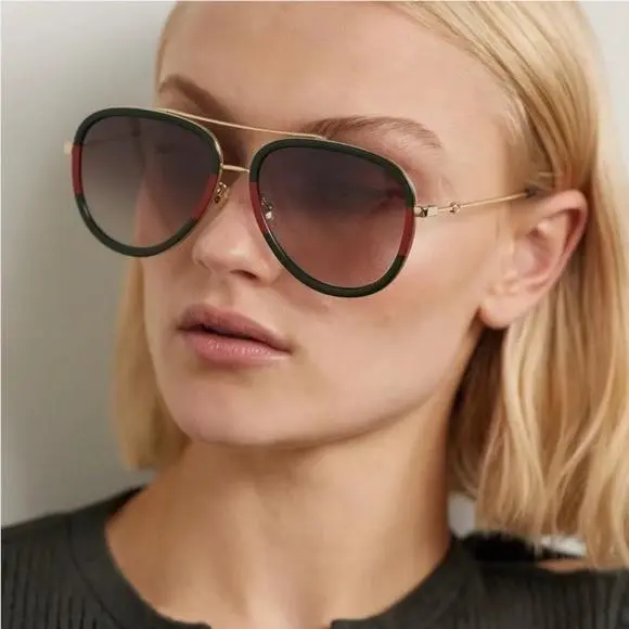 Gucci GG0062S 003 Aviator Frame Sunglasses Gucci
