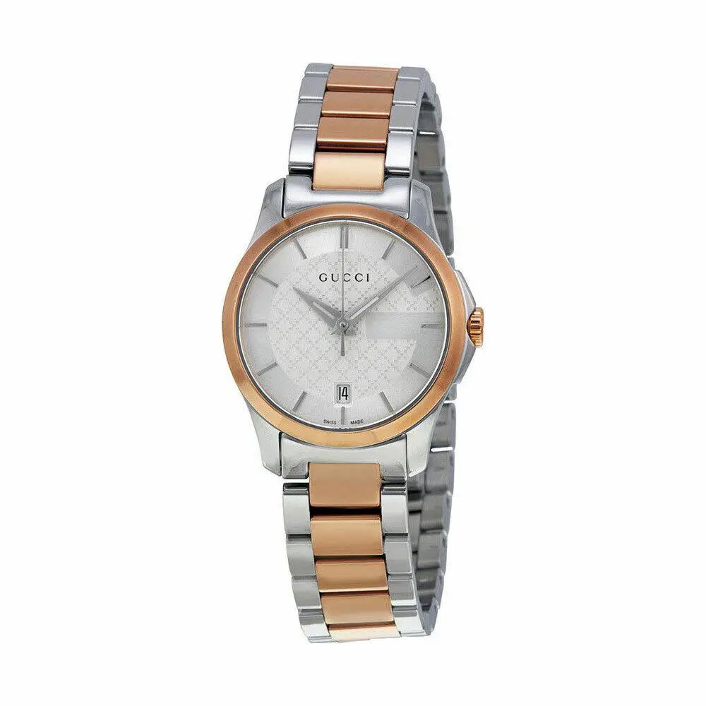 Gucci G-timeless Silver Dial Two-tone Ladies Watch YA126528 - Silver