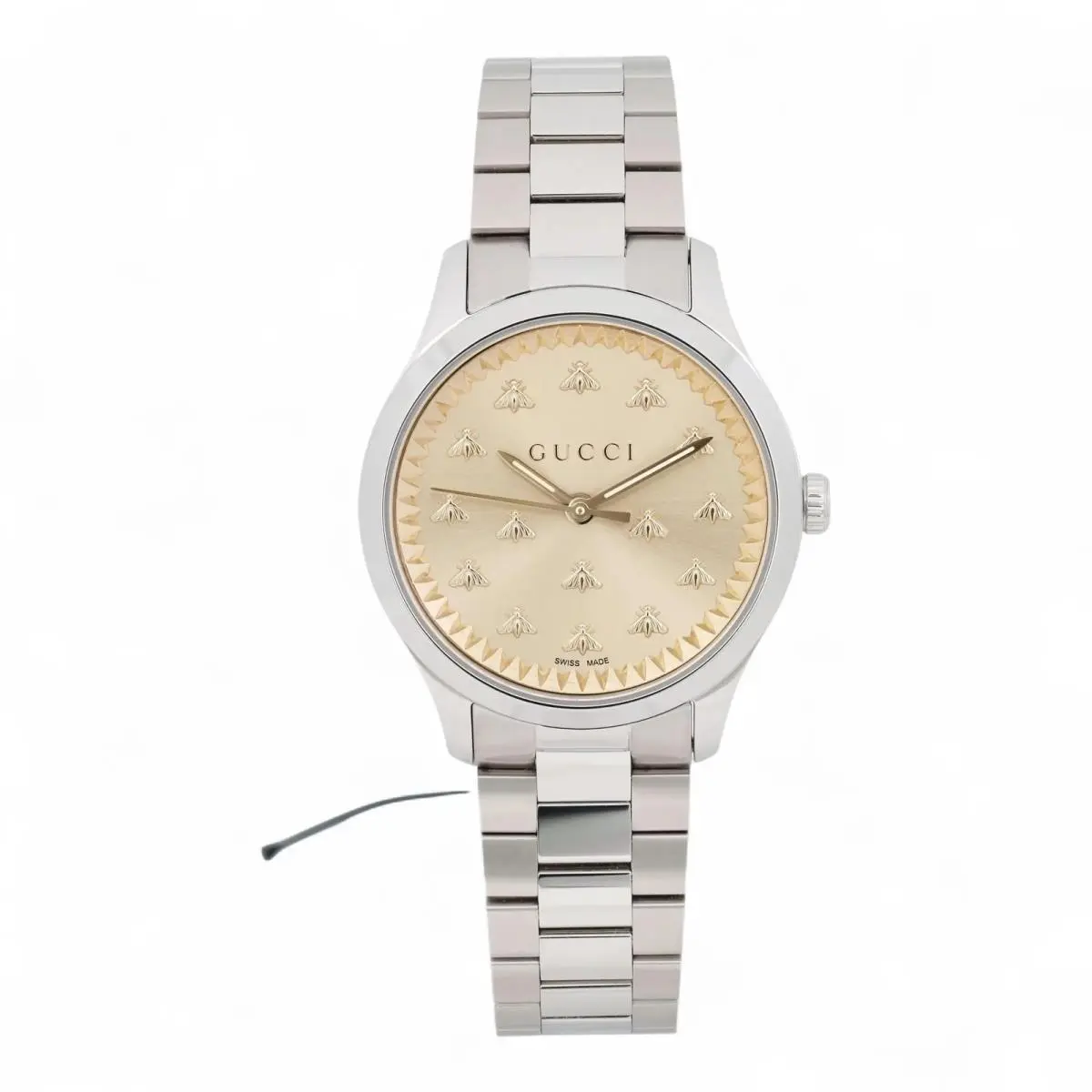 Gucci G-timeless Gold Dial Bee Motif 32MM Quartz Ladies Watch YA1265035
