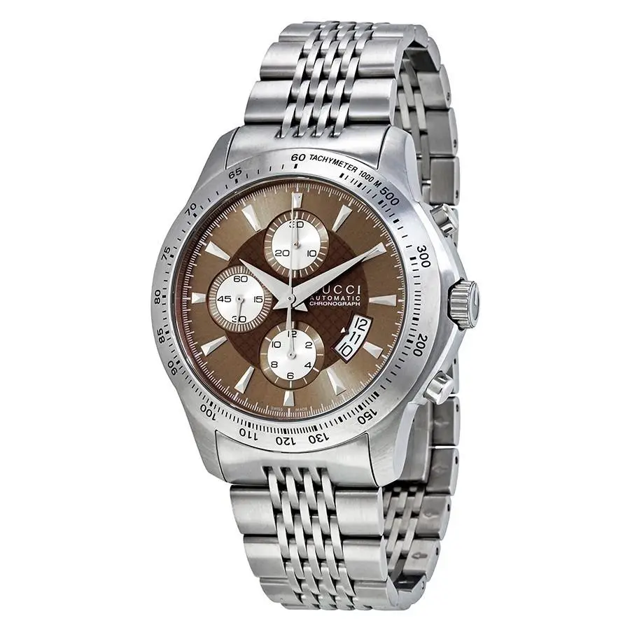 G-timeless 44mm Chronograph Brown Dial Stainless Steel Men Watch YA126213 by Gucci