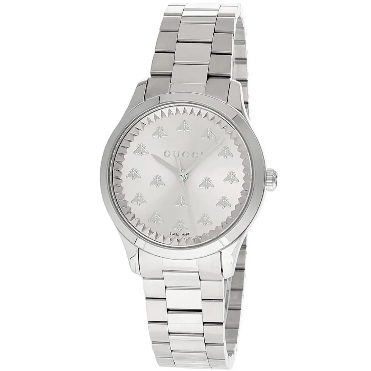 G-timeless Quartz 32mm Silver Dial SS Women`s Watch YA1265031 by Gucci