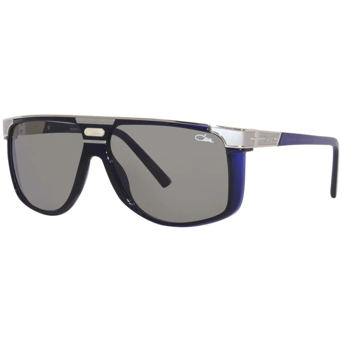 Cazal Legends 673 002 Sunglasses Men`s Night Blue Silver/grey Lenses Pilot 61mm - Frame: Blue, Lens: Gray