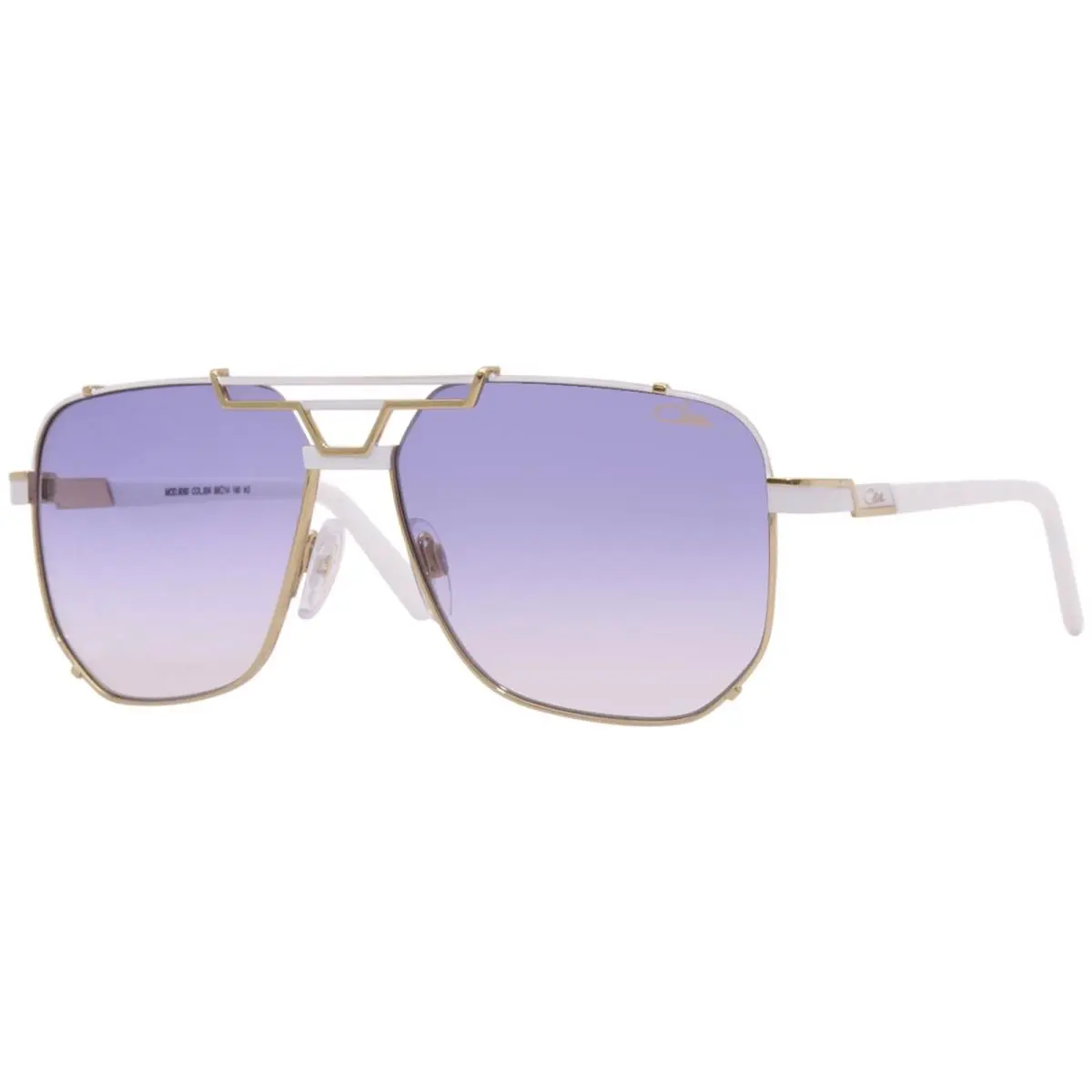 Cazal 9090 004 Sunglasses Men`s Gold/cream/gold Logo/blue Gradient Pilot 59mm