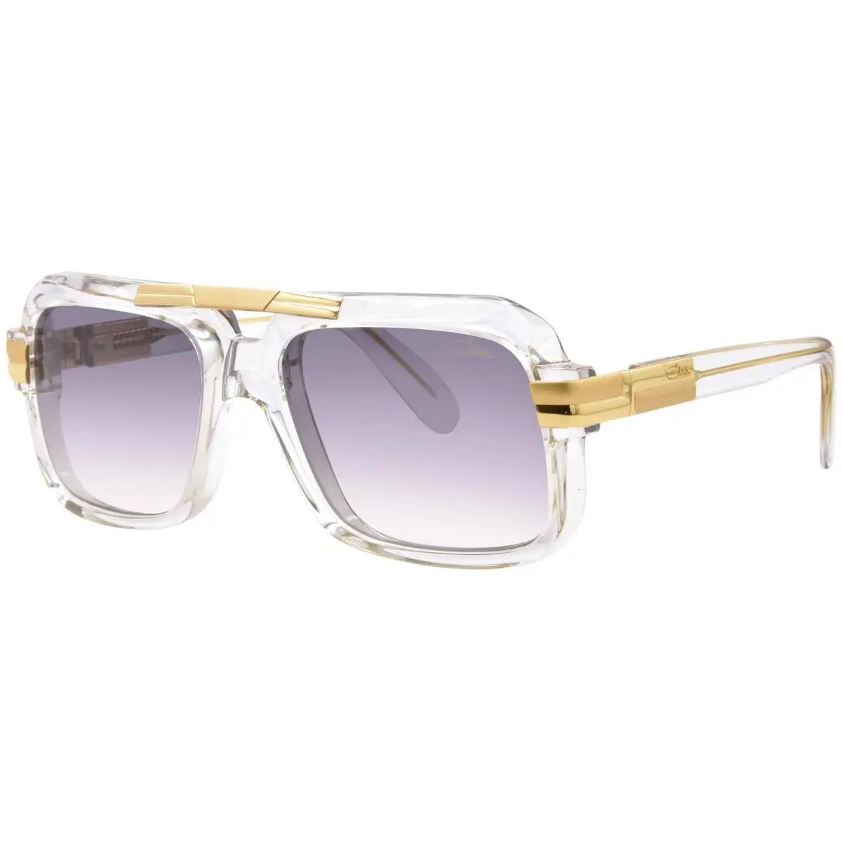 Cazal Legends Men`s 663 065SG Crystal/gold Retro Pilot Sunglasses 56-mm - Frame: Clear, Lens: Gray