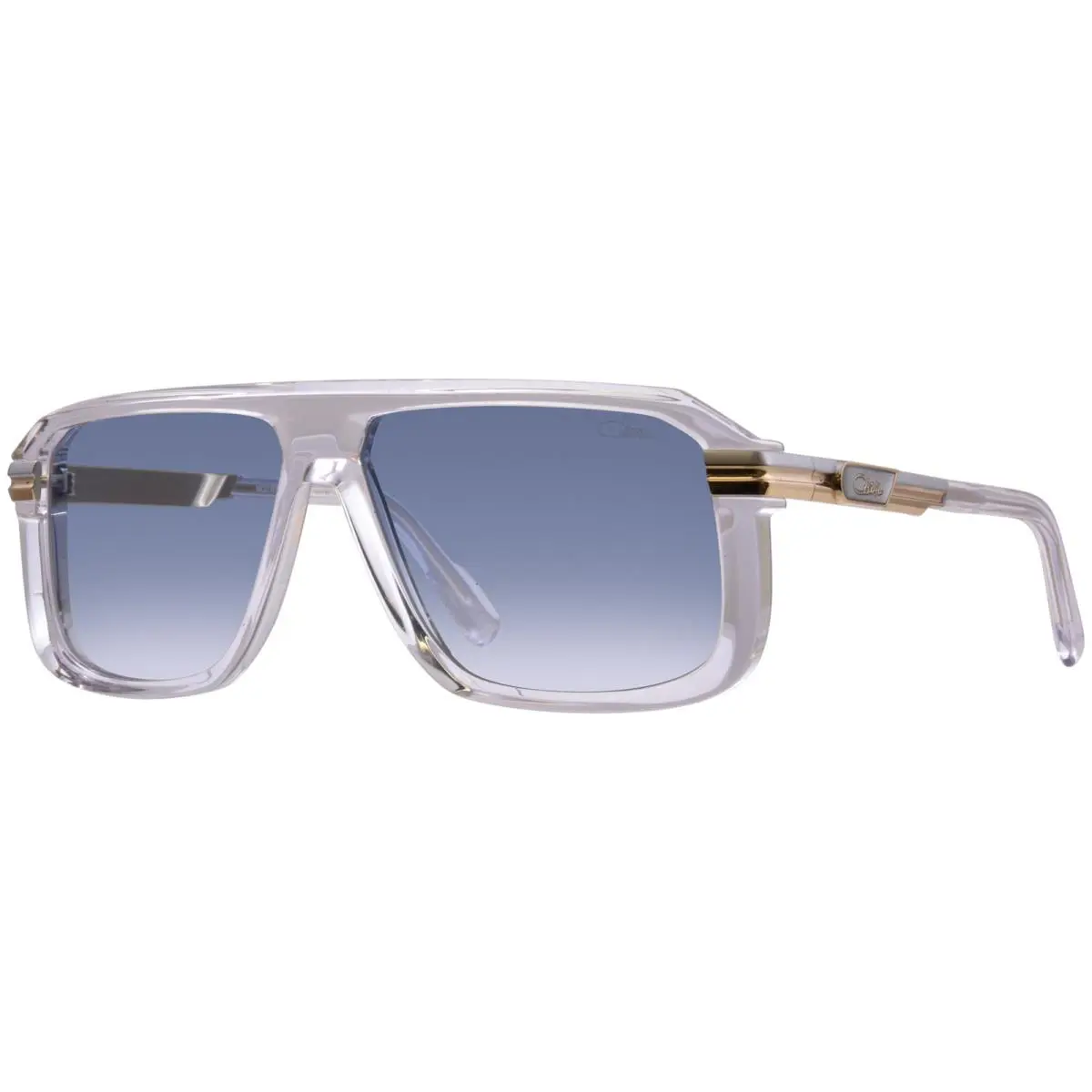 Cazal 8050 002 Sunglasses Men`s Crystal/bio Color/blue Gradient Lens Pilot 60mm - Frame: Clear, Lens: Blue