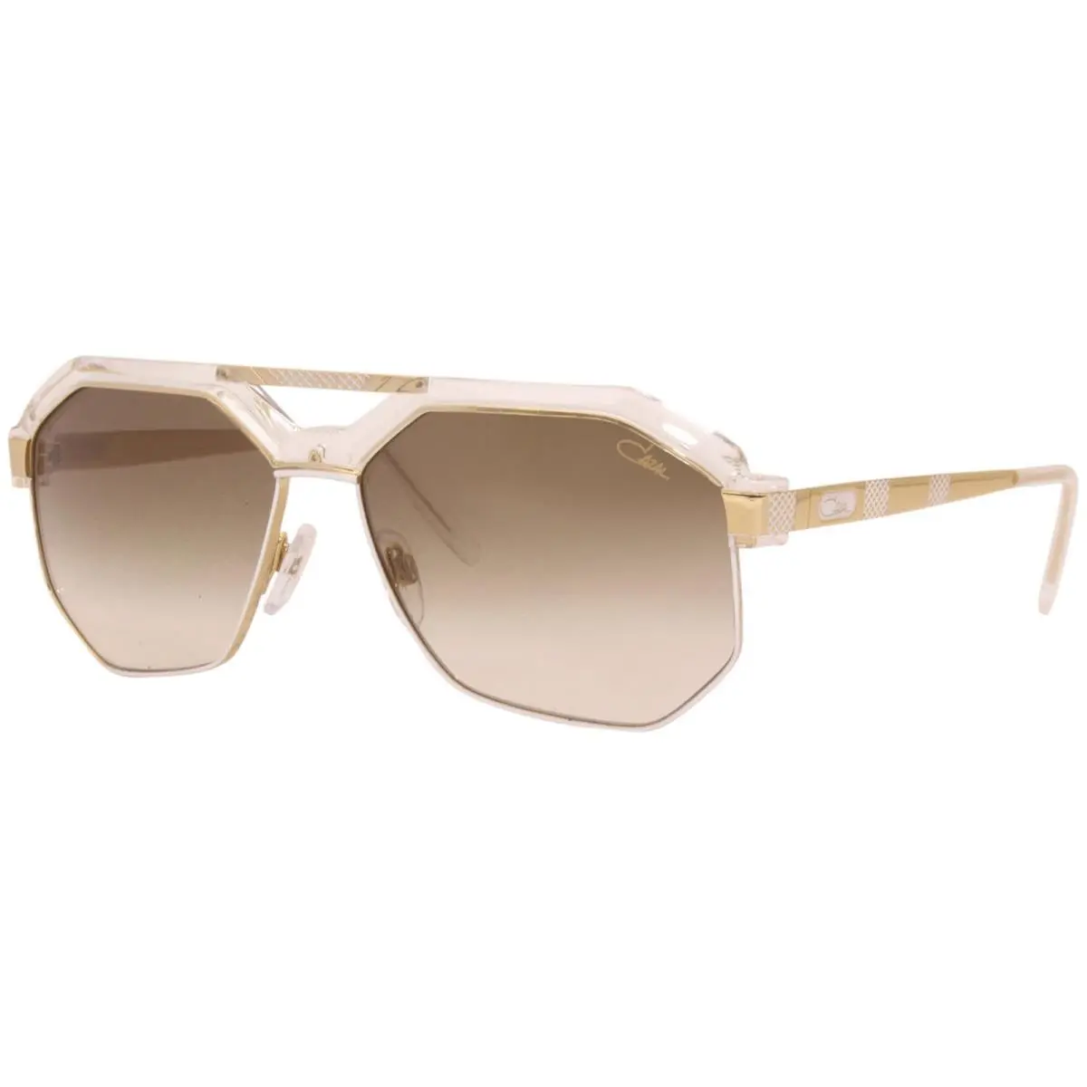 9092 004 Sunglasses Men`s Gold-transparent/brown Gradient Lens Round 62mm by Cazal