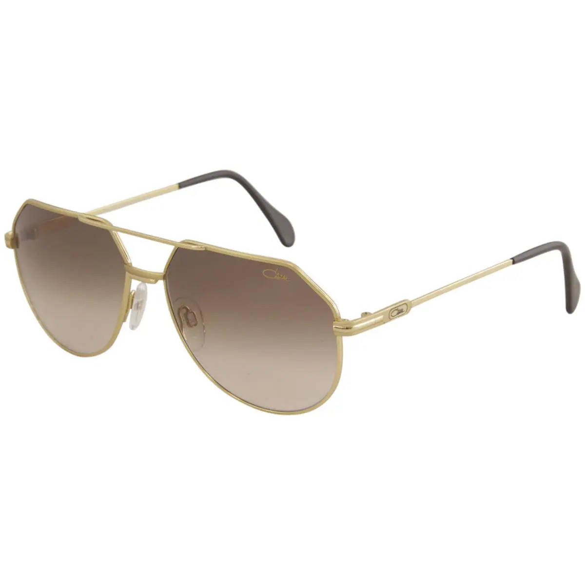 Legends Men`s 724/3 001 Gold Plated/brown Retro Pilot Sunglasses 61mm by Cazal