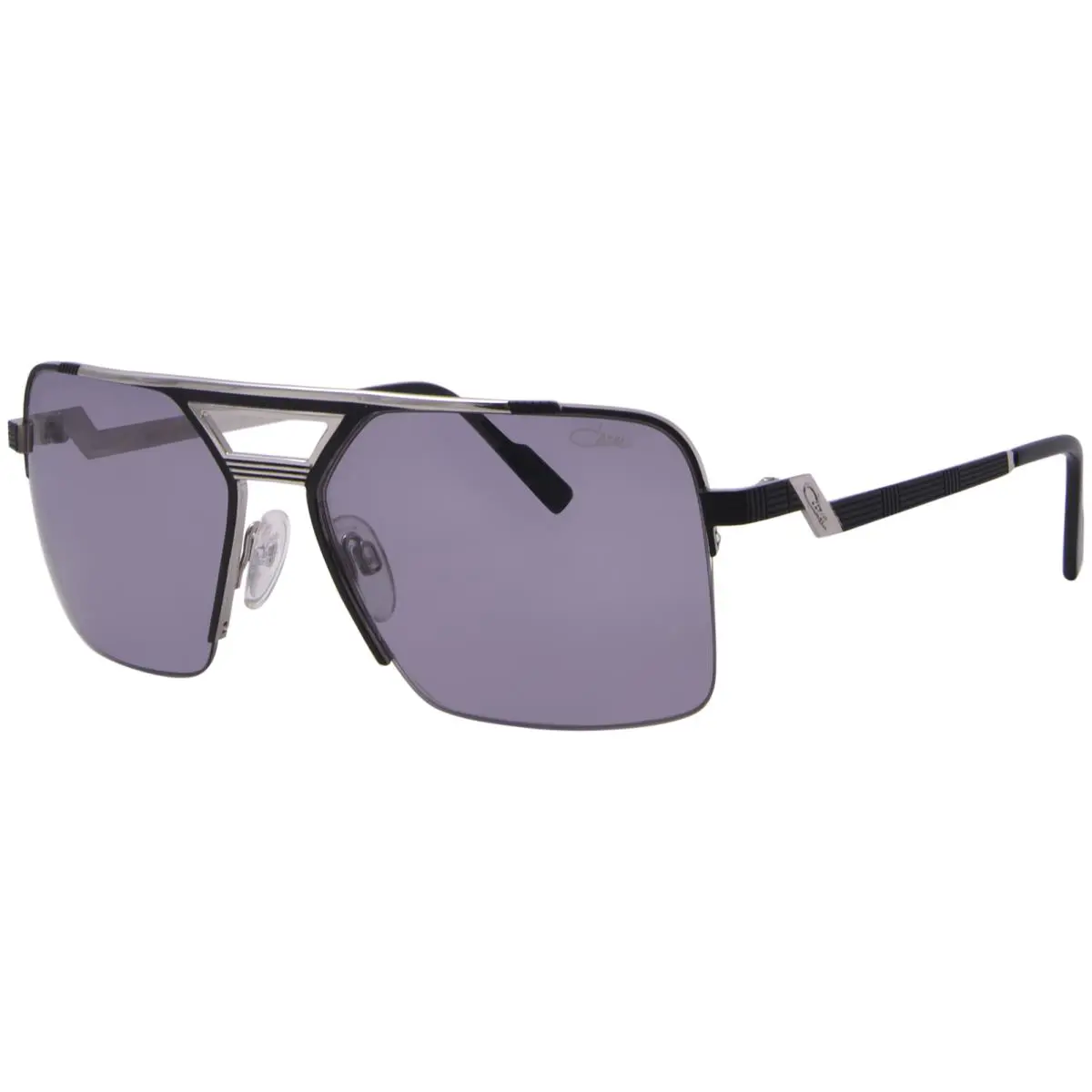 9102 002 Sunglasses Silver/black/smoke Grey Lenses Rectangle Shape 61mm by Cazal