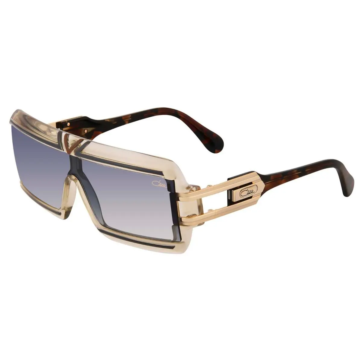 856 Crystal and Gold/blue Shaded 004 Sunglasses by Cazal