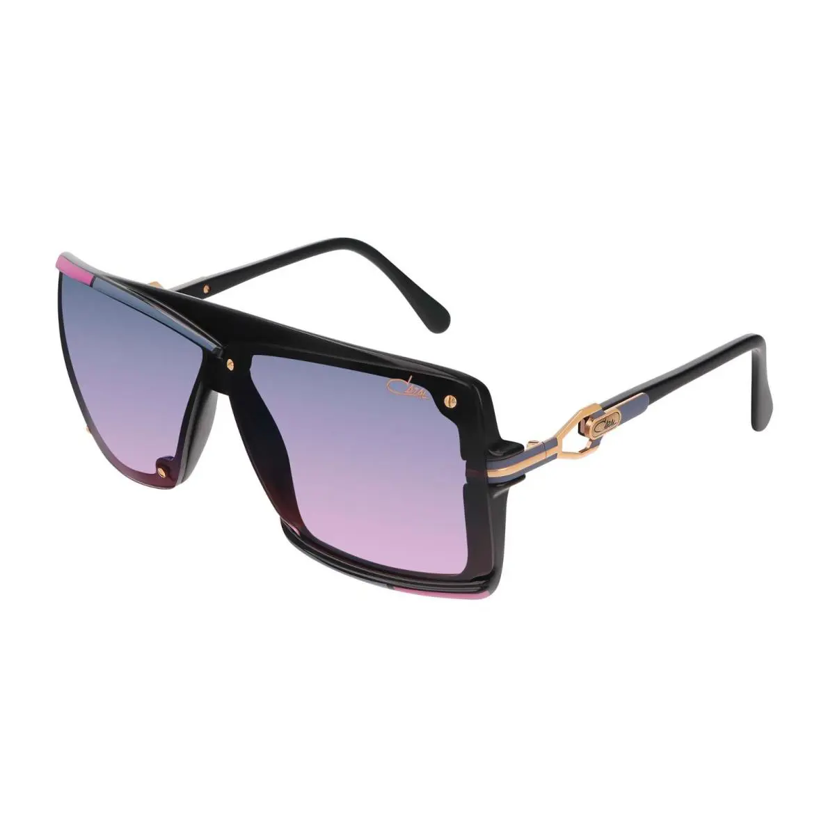 859 Black Gold/grey Violet Shaded 001 Sunglasses by Cazal