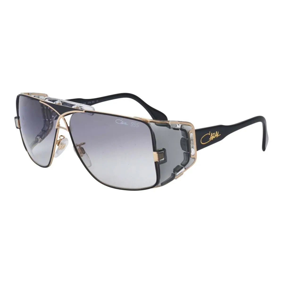 Cazal Mod 955 Col 302 Iconic Vintage Black Gold Shield Sunglass Made IN Germany