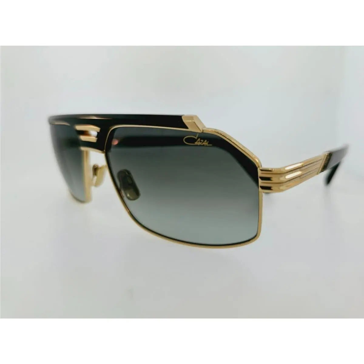 Cazal Sunglasses 9109 001 61MM Black Gold Frame with Grey Gradient Lenses