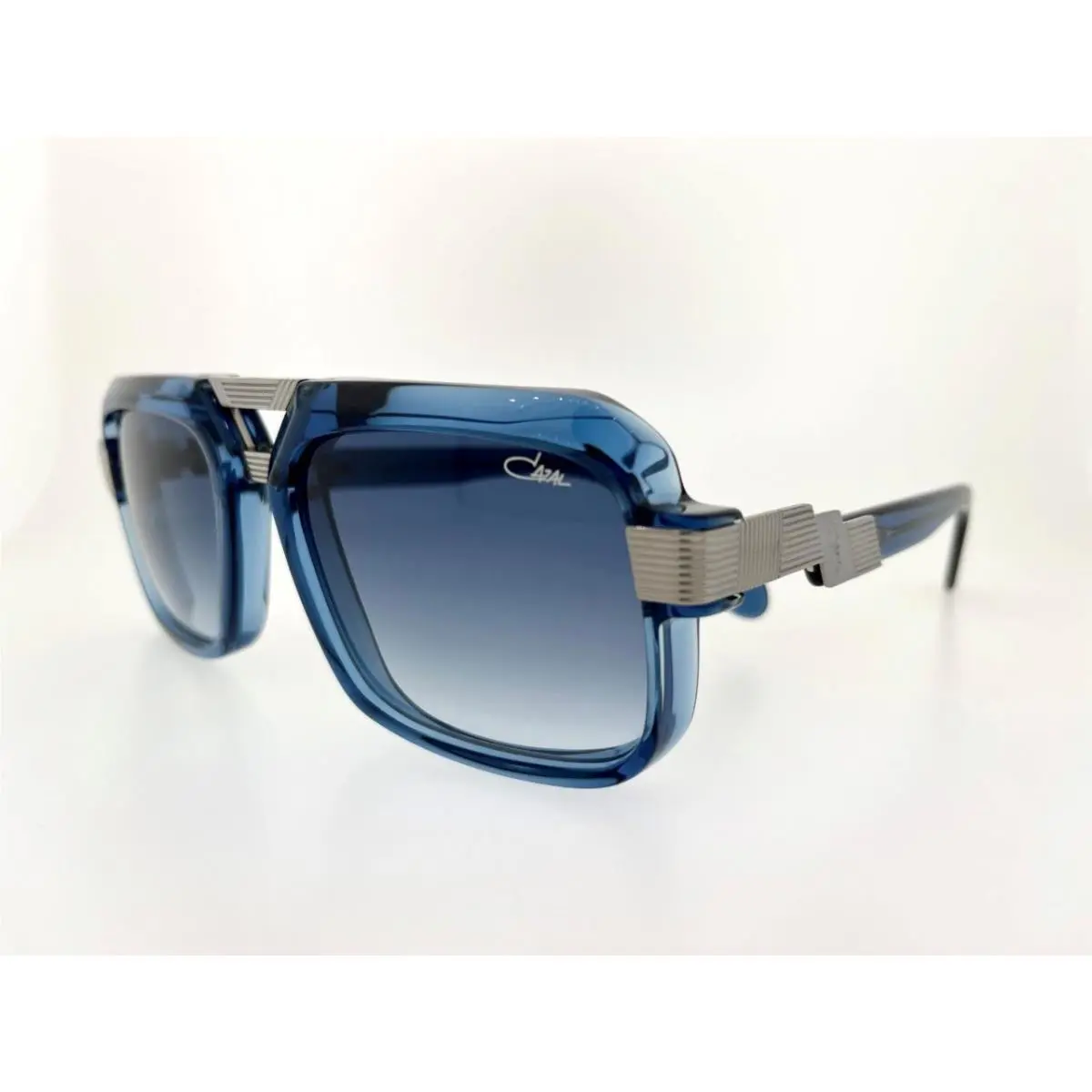 Sunglasses 669 002 56MM Transparent Blue Silve Frm with Blue Gradient Lens by Cazal