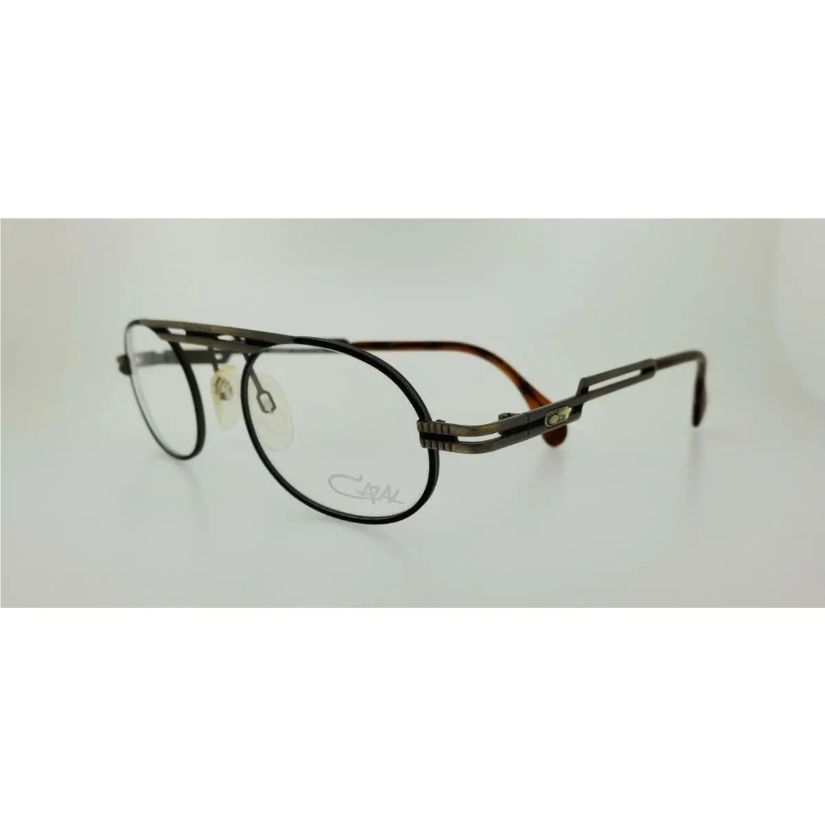 Cazal 762 494 49MM Matt Gold Black Gunmetal Frame with Clear Lenses