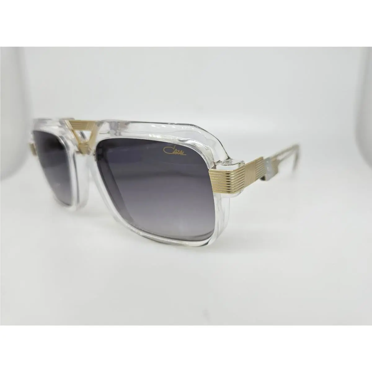 Cazal Sunglasses 669 003 56MM Crystal Gold Silver Frame with Gray Gradient Lens