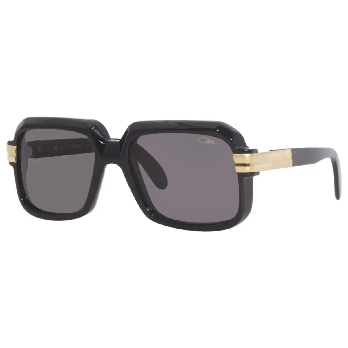 Legends MOD607 607 001SG Shiny Black/gold/grey Lens Square Sunglasses 56mm by Cazal