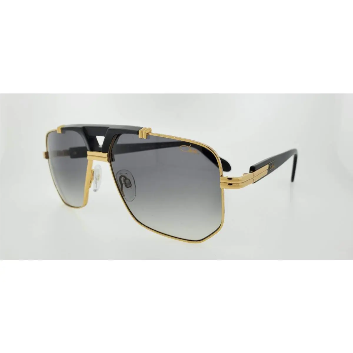 Cazal Sunglasses 990 001 59MM Black Gold Frame with Grey Gradient Lenses