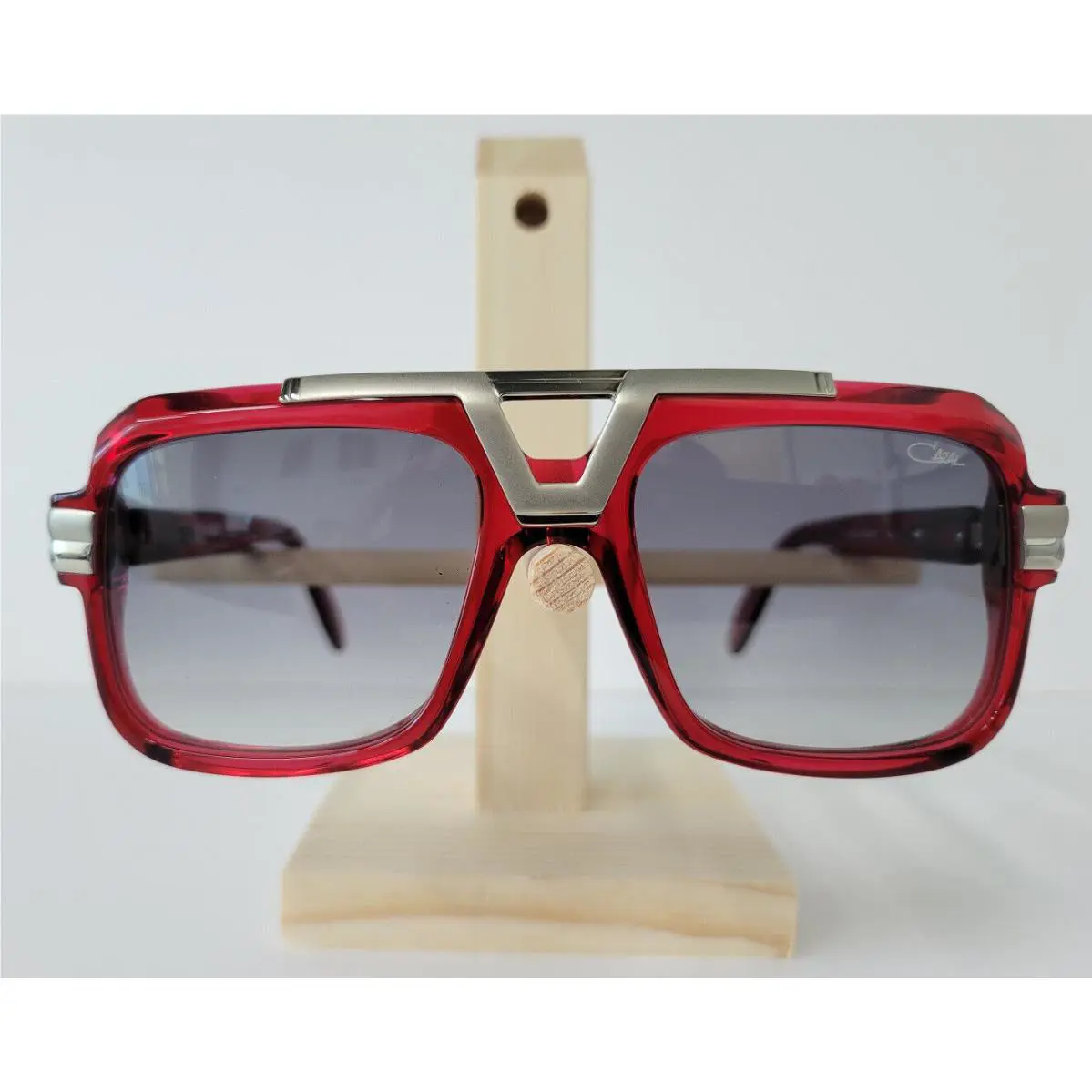 Cazal 664 Sunglasses Crystal Red Silver 004