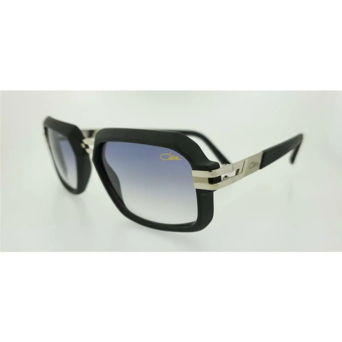 Cazal Sunglasses 6004 002 56MM Matt Black Silver Frame with Grey Gradient Lenses