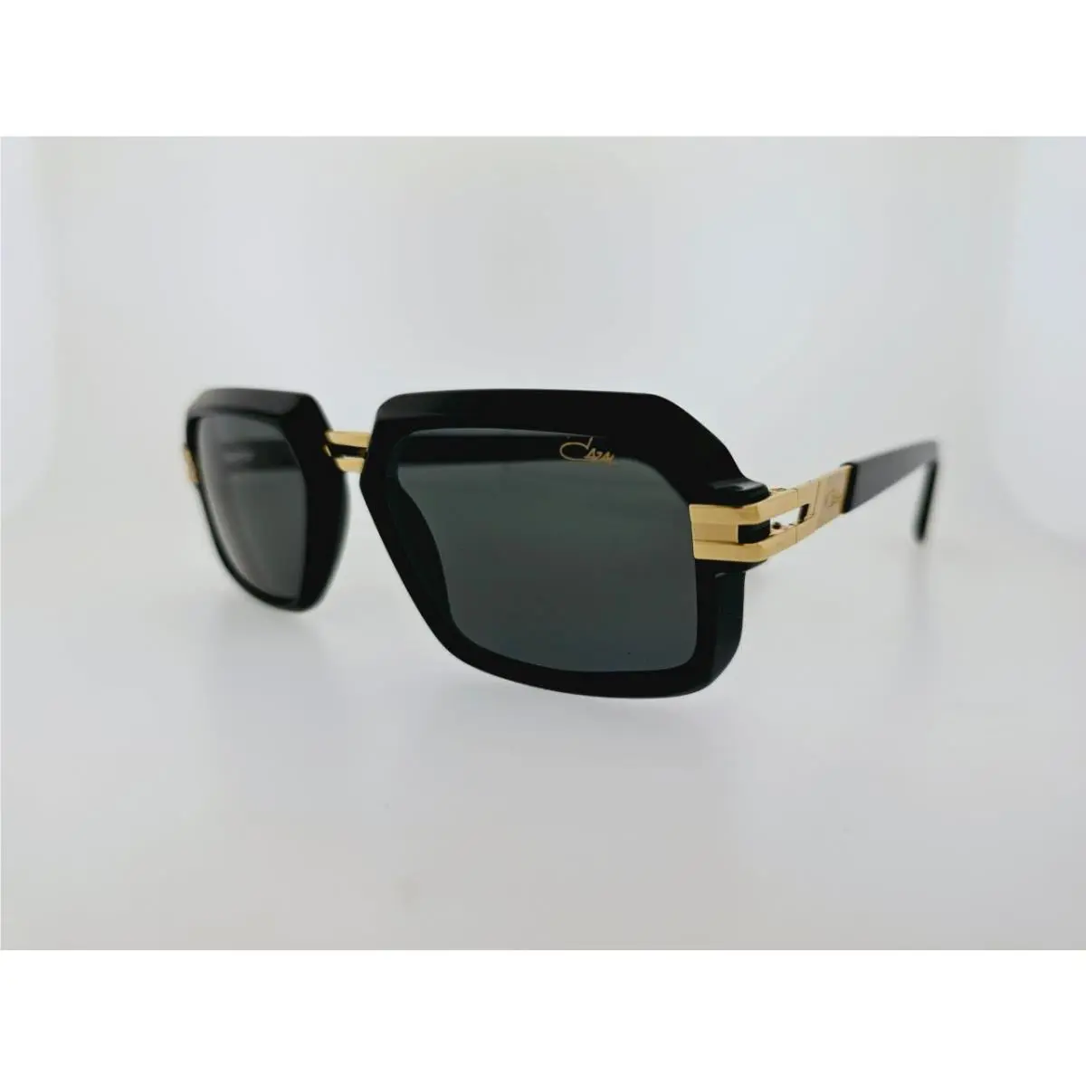 Cazal Sunglasses 6004/3 001 56MM Black Gold Frame with Dark Gray Lenses