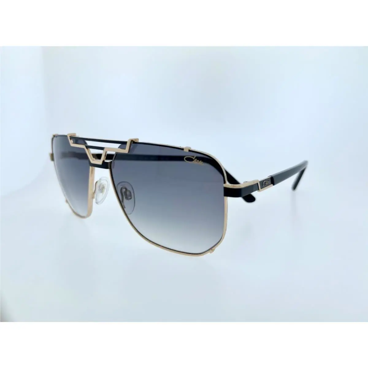 Cazal Sunglasses 9090 001 59MM Black Gold Frame with Grey Gradient Lenses