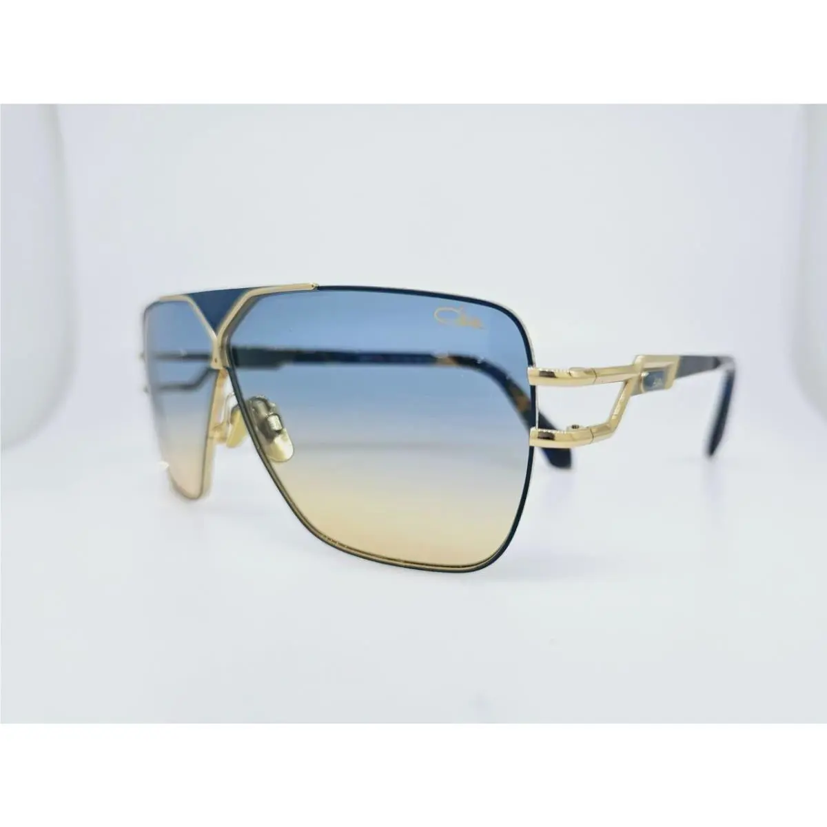 Cazal Sunglasses 9504 004 65MM Blue Gold Frame with Blue Yellow Gradient Lenses